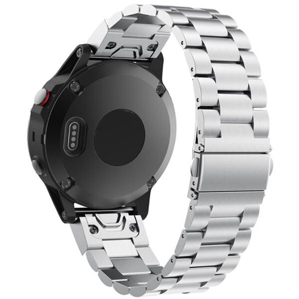 Curea iUni compatibila cu Garmin Fenix 3 / Fenix 5X, 26 mm, Steel Belt Silver