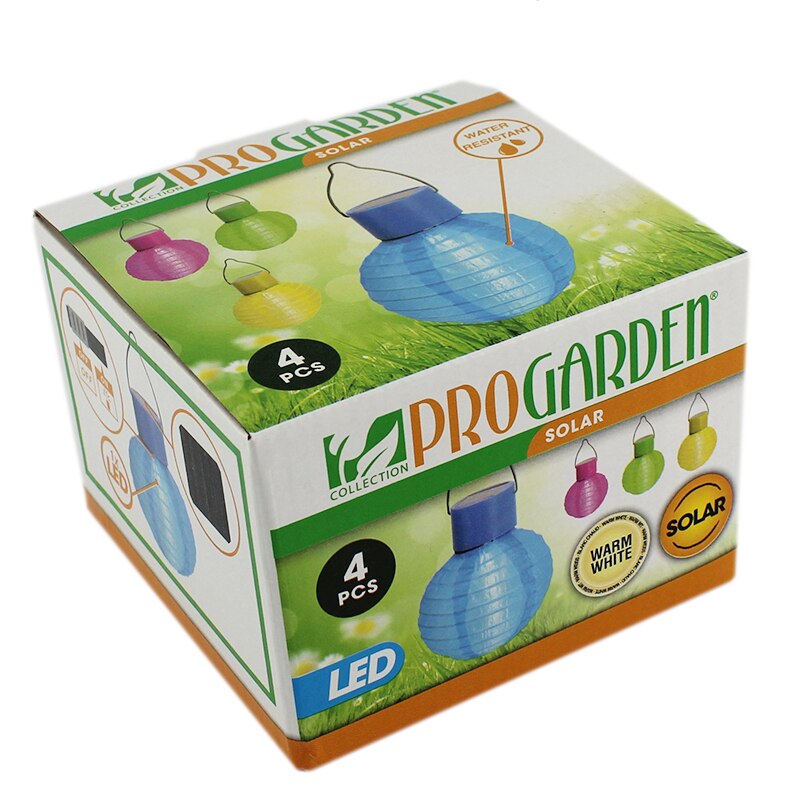 Lampa solara, Koopman, tip lampion LED, impermeabile, diametru 10 cm, set 4 bucati
