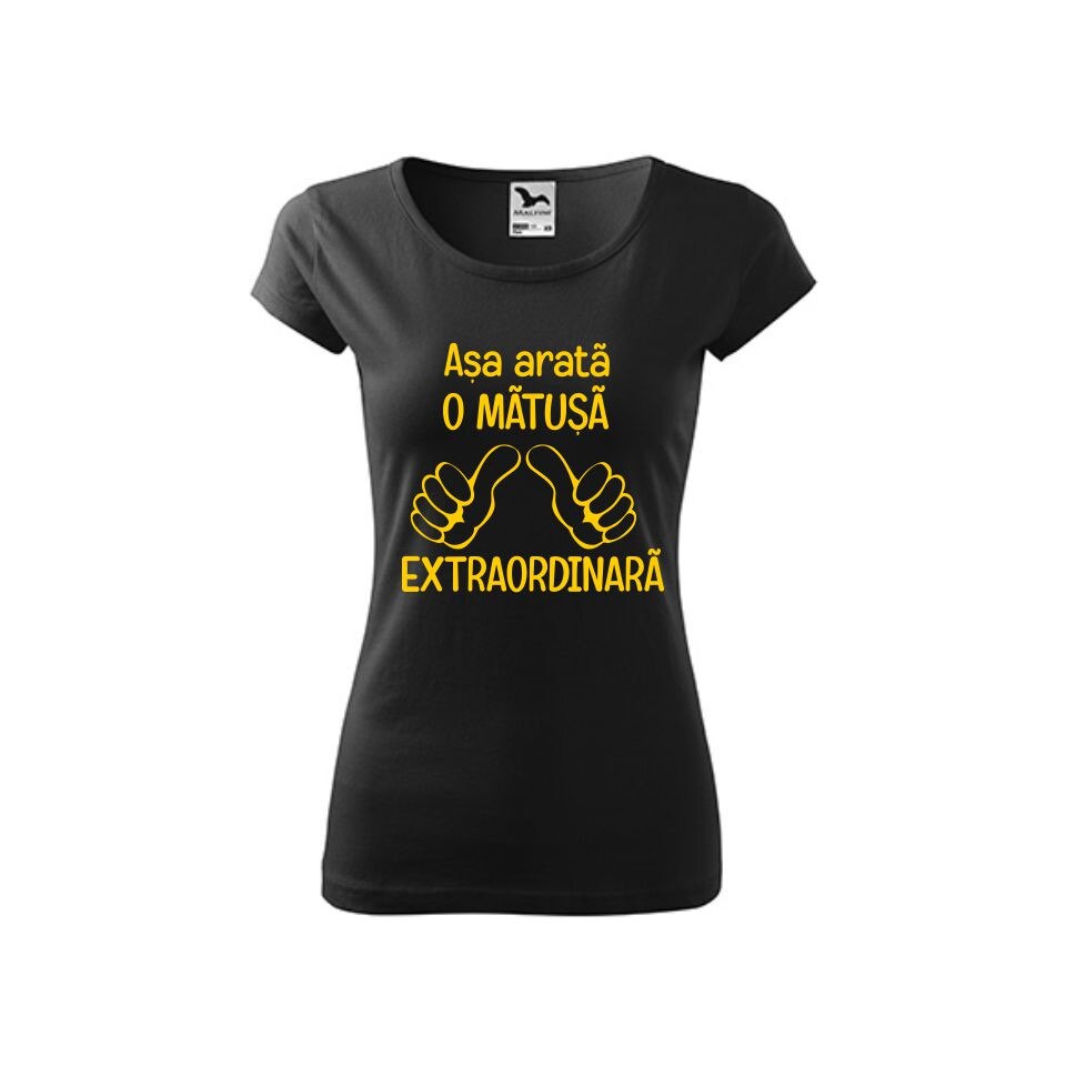 Tricou femei personalizat Matusa, Malfini, Negru, L