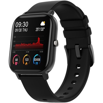 Ceas smartwatch si bratara fitness, GO4FIT® , model GF01, Notificari Apeluri/Sms/Social Media, monitorizare activitati fizice, somn, ritm cardiac, pedometru, player muzica, rezistent la apa, curea silicon neagra Ceas smartwatch si bratara fitness, GO4FIT® , model GF01, Notificari Apeluri/Sms/Social Media, monitorizare activitati fizice, somn, ritm cardiac, pedometru, player muzica, rezistent la apa, curea silicon neagra