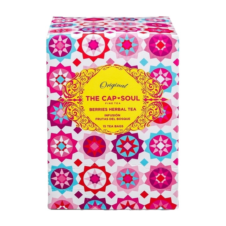 The Cap Soul berry tea, Berries Herbal Tea Pyramids, антиоксидант, богат на витамини, 15 сашета, 100% натурални съставки