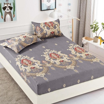 Set husa de pat cu elastic si 2 fete de perna, pentru pat dublu, 180 x 200 cm, Bumbac Finet, Regal style Set husa de pat cu elastic si 2 fete de perna, pentru pat dublu, 180 x 200 cm, Bumbac Finet, Regal style