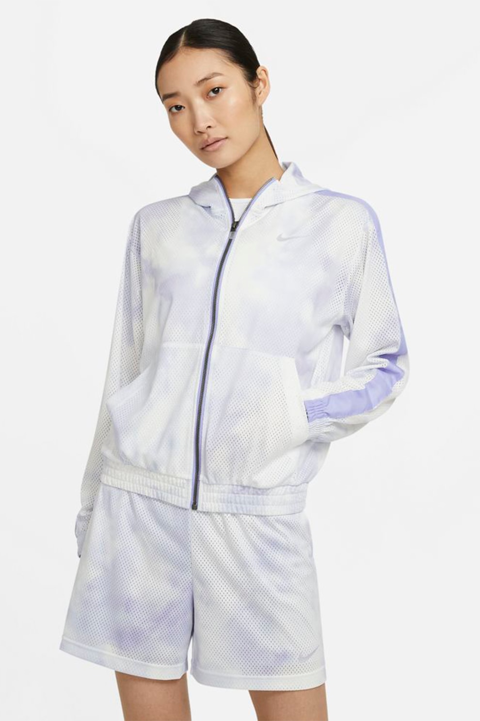 Nike, Jacheta de plasa cu aspect tie-dye Icon Clash, Multicolora