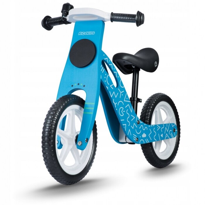 Bicicleta de lemn fara pedale ricokids rc-613 - albastru