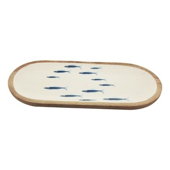 Tava marina Sea Club , lemn de mango ,interior emailat, 40x18.5x2.5cm Tava marina Sea Club , lemn de mango ,interior emailat, 40x18.5x2.5cm