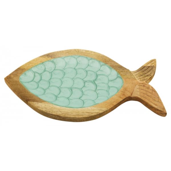 Tava marina Sea Club , lemn de mango ,model peste, 30x17.5x2.5cm