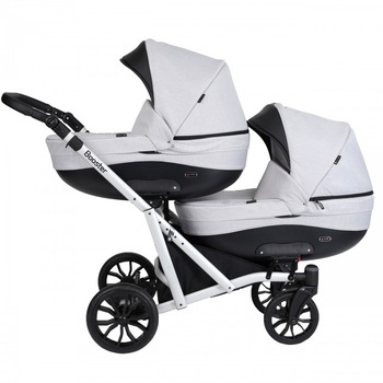 Carucior gemeni Kunert Booster 3 in 1 Gri/Cadru Argintiu Carucior gemeni Kunert Booster 3 in 1 Gri/Cadru Argintiu