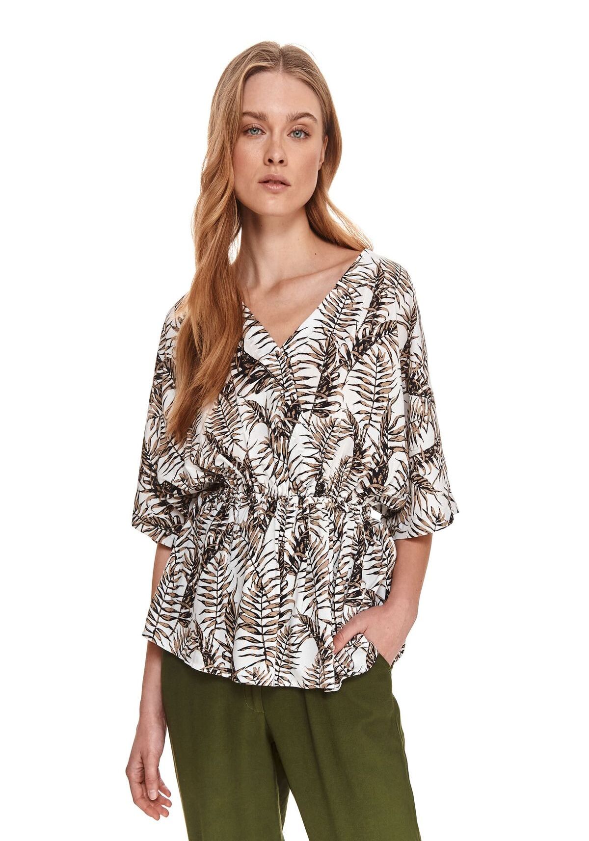 Bluza cu maneci scurte pentru femei, TOP SECRET, SBK2704, Verde