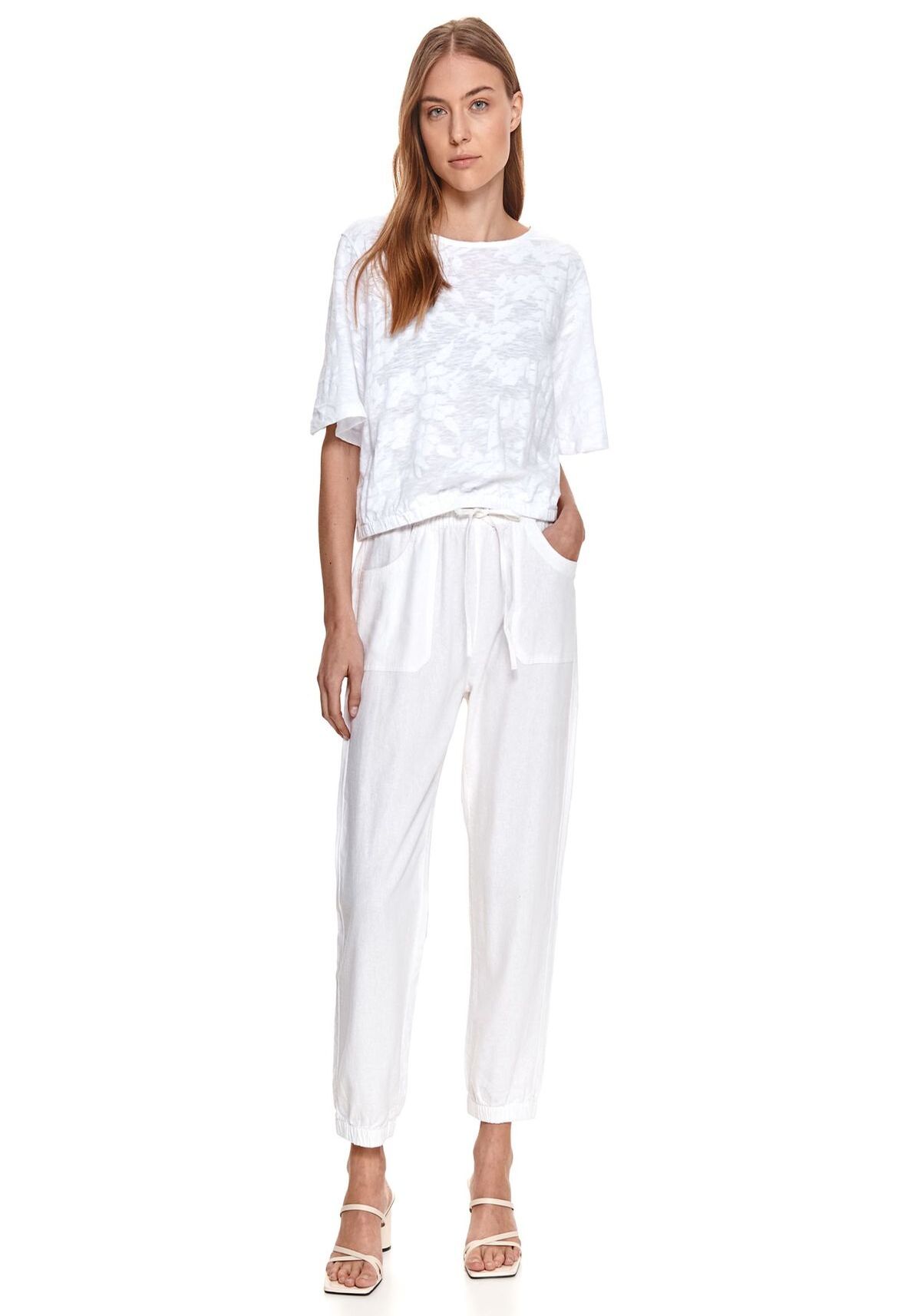 Bluza dama cu maneci scurte, TOP SECRET, SBK2711, Alb