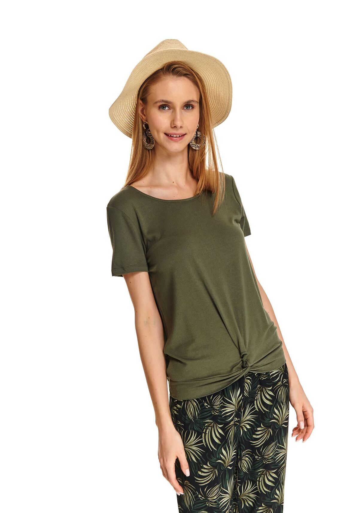 Bluza cu maneci scurte pentru femei, TOP SECRET, SBK2611, Verde