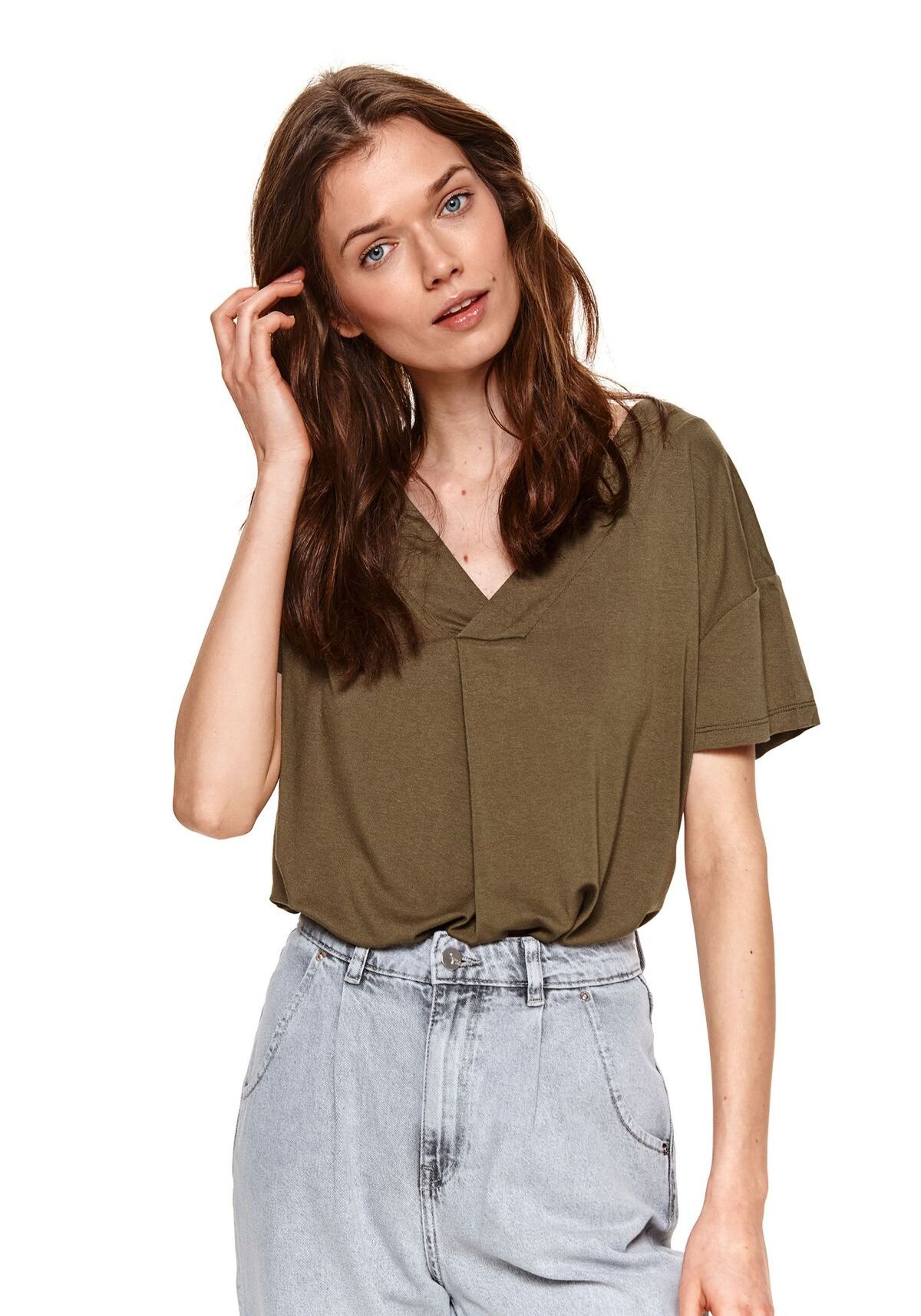 Bluza cu maneci scurte pentru femei, TOP SECRET, SBK2684, Multicolor