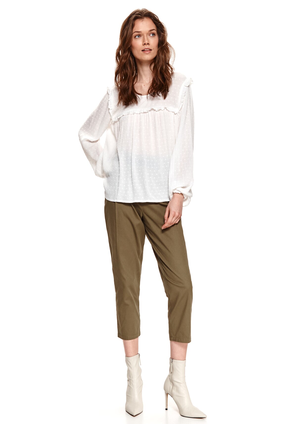 Bluza cu maneci lungi pentru femei, TOP SECRET, SBD1319, Alb