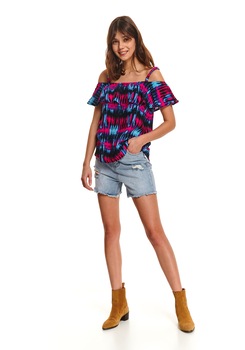 Bluza dama cu maneci scurte, TOP SECRET, SBK2565, Negru Bluza dama cu maneci scurte, TOP SECRET, SBK2565, Negru