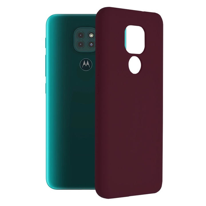 Защитен калъф с двойна структура AZIAO за Motorola Moto E7 Plus / Moto G9 Play, фин микрофибърен интериор против надраскване и силиконов екстериор против залепване, абсорбиращ удар, Matt Visiniu