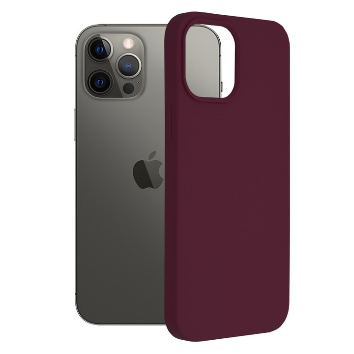 Калъф, съвместим с iPhone 12 Pro Max, Anti-Slip Grip, N860, Silicone, Intense Purple