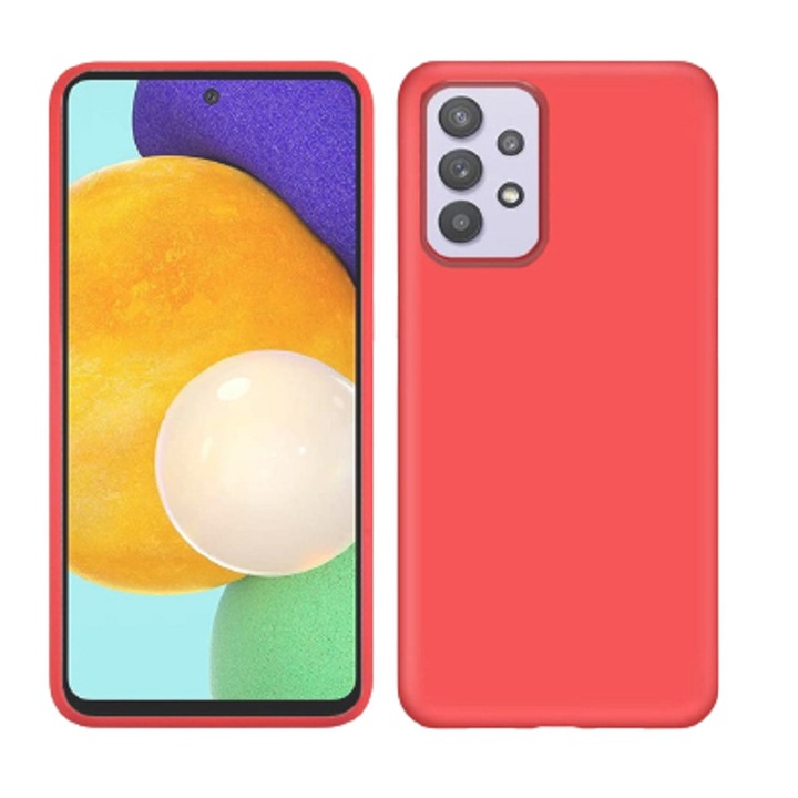 Husa silicon antisoc cu microfibra in interior compatibila cu Samsung Galaxy A72 ; A72 5G Rosu