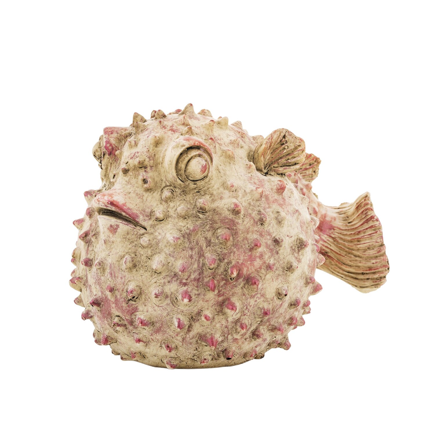 Figurina polirasina in forma de peste, bej, 15x20x12 cm