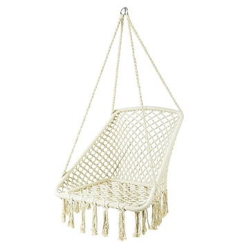 Scaun suspendat tip fotoliu, IMK, pentru interior/exterior, structura metalica, forma drepunghiulara, alb, 125 x 65 x 50 cm Scaun suspendat tip fotoliu, IMK, pentru interior/exterior, structura metalica, forma drepunghiulara, alb, 125 x 65 x 50 cm