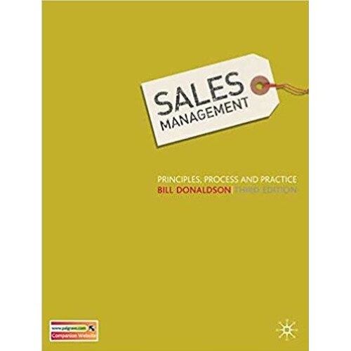 Sales Management, Bill Donaldson, Palgrave Macmillan