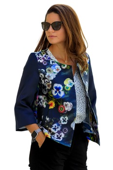 Sacou elegant cu aspect satinat, Giorgal, Selina Sacou elegant cu aspect satinat, Giorgal, Selina