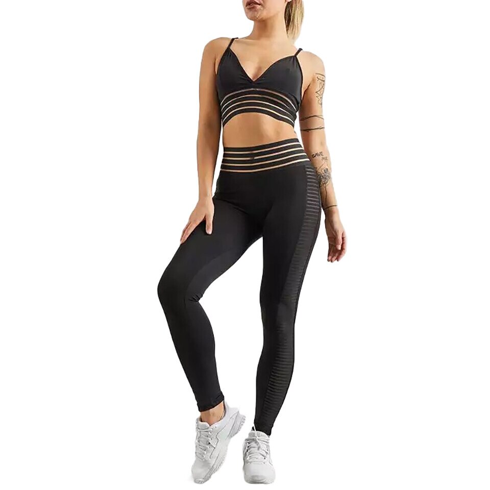 Colanti WNY cu talie inalta Elastici Mesh Respirabil Antitranspiratie, Negru