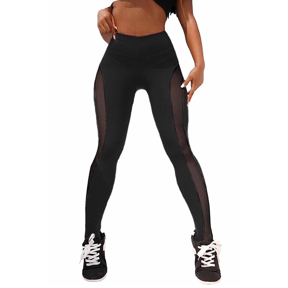 Colanti WNY cu talie inalta Elastici Mesh Respirabil Antitranspiratie, Negru WCLNT8018