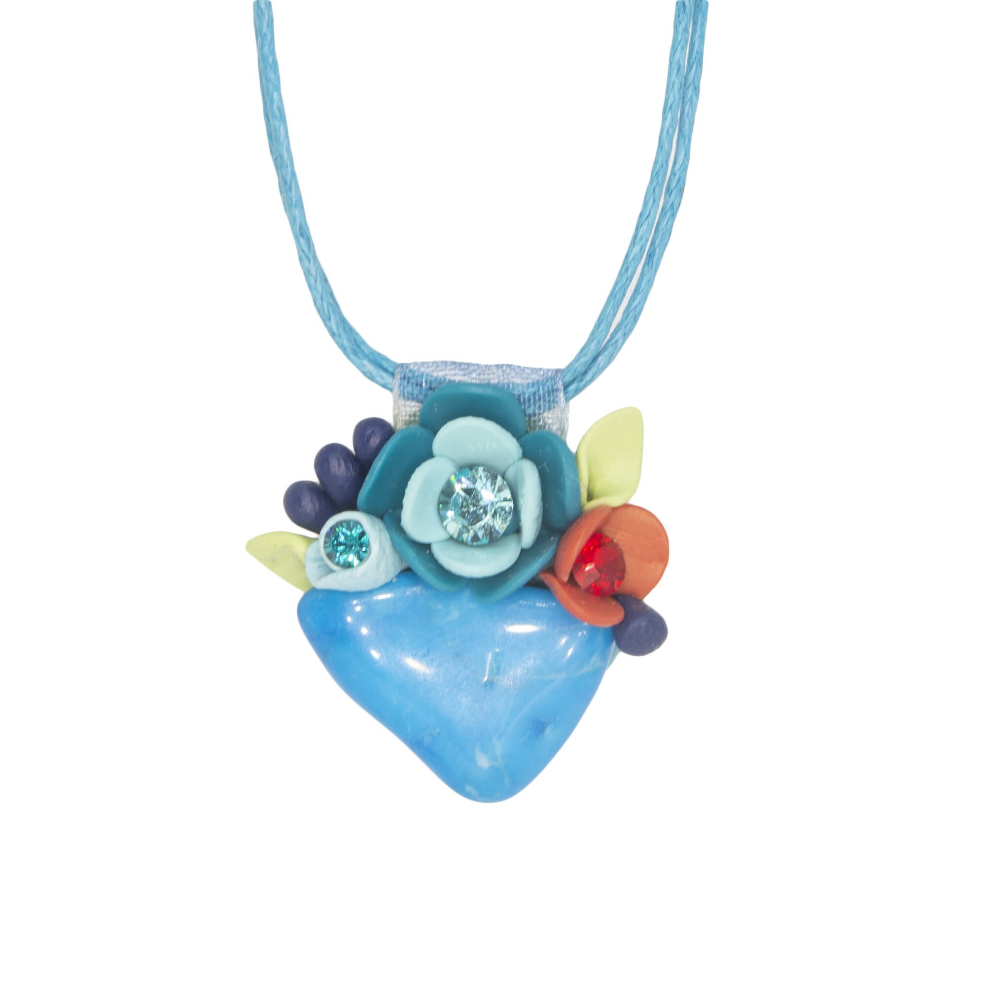 Colier cu piatra semipretioasa si cristale Swarovski, Miidefloriart - model 193