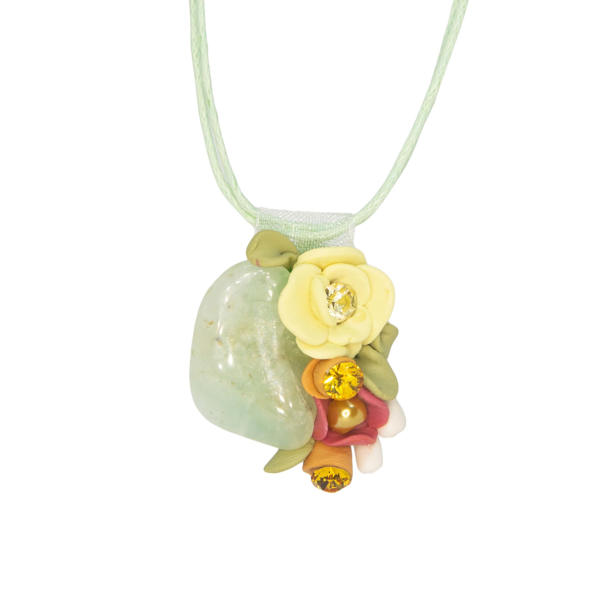 Colier cu piatra semipretioasa si cristale Swarovski, Miidefloriart - model 200