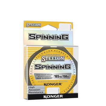 Fir monofilament pescuit Konger Steelon Spinning FC (Fluorocarbon Coated), gri deschis ,150m / 0.12mm , rezistenta 2.6kg Fir monofilament pescuit Konger Steelon Spinning FC (Fluorocarbon Coated), gri deschis ,150m / 0.12mm , rezistenta 2.6kg