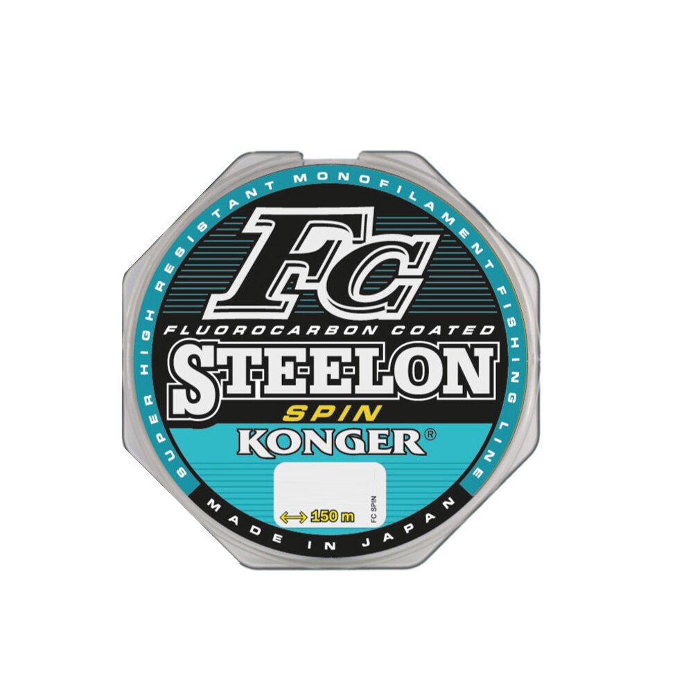 Fir monofilament pescuit Konger Steelon FC Spin (Fluorocarbon Coated), gri deschis, 150m / 0.30mm , rezistenta 12kg