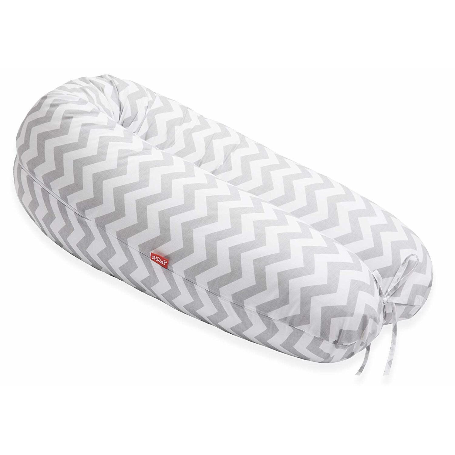 Perna Scamp 3 in 1 pentru gravide, alaptat, bebelusi, 150 cm, Zigzag Grey White
