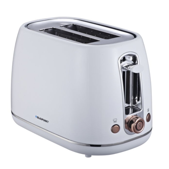 Kenyérpirító Blaupunkt TSS802WH, 750-900 W, 2 szelet, állítható barnítási fok, kiolvasztás funkció, FEHÉR