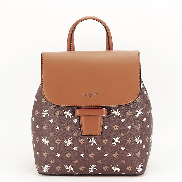 Rucsac maro inchis cu imprimeu Amelia Maro