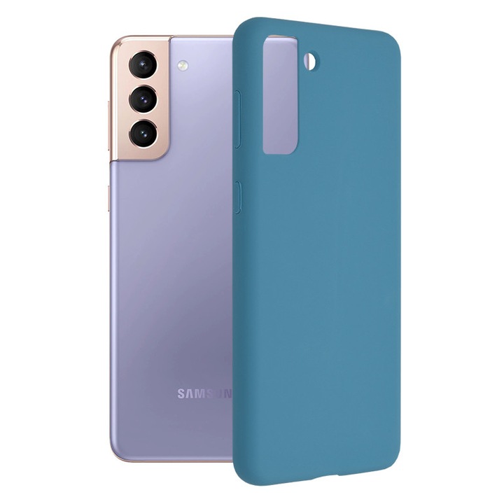 Кейс за Samsung Galaxy S21 Plus 5G, Techsuit Soft Edge Silicone, Denim Blue