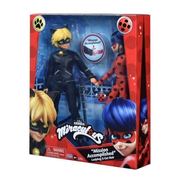 Set Miraculous, Buburuza si Motan Noir, multicolor