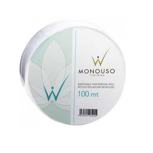 Rola hartie profesionala pentru epilare fara fibre Italwax, 100 metri, Alba