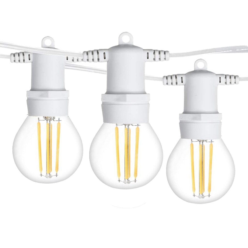 Ghirlanda luminoasa 10 m cu 20 becuri G45 4W Dimabil LED E27 interconectabila Cablu alb