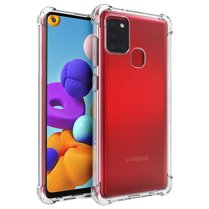 Противоударен калъф за Samsung Galaxy A21s, Extreme Optim Protection, 1.5 mm, прозрачен