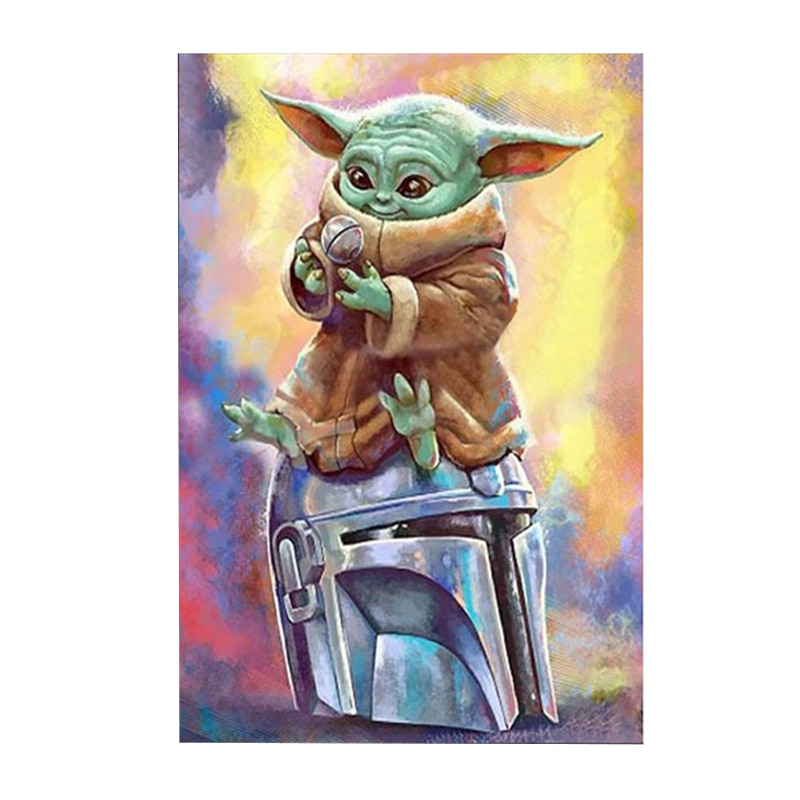 Set de artizanat 5D, Master Yoda, Diamond Painting, Sundiguer®, Model Alien, 30 x 40 cm, Multicolor