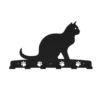 Cuier metalic Pisica - model 4248, Negru, 40x24x2.8 cm Cuier metalic Pisica - model 4248, Negru, 40x24x2.8 cm