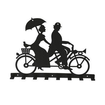 Cuier metalic Bicicleta Tandem - model 4250, Negru, 58x39x2.8 cm Cuier metalic Bicicleta Tandem - model 4250, Negru, 58x39x2.8 cm