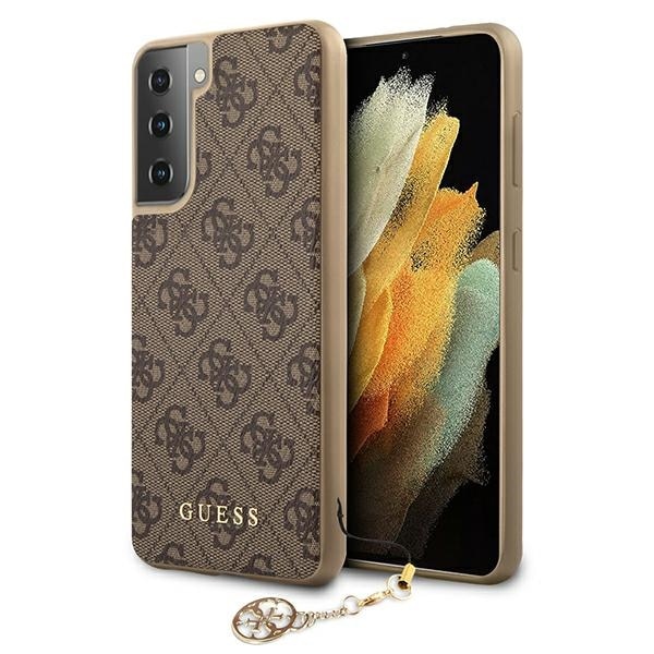 Husa pentru Samsung S21 Plus Guess 4G Charms Collection brown