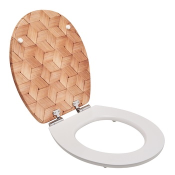 Capac WC Wirquin Trendy Line Diplomat Wicker, soft close, declipsabil, cu balamale inox, MDF, 3.4 kg Capac WC Wirquin Trendy Line Diplomat Wicker, soft close, declipsabil, cu balamale inox, MDF, 3.4 kg