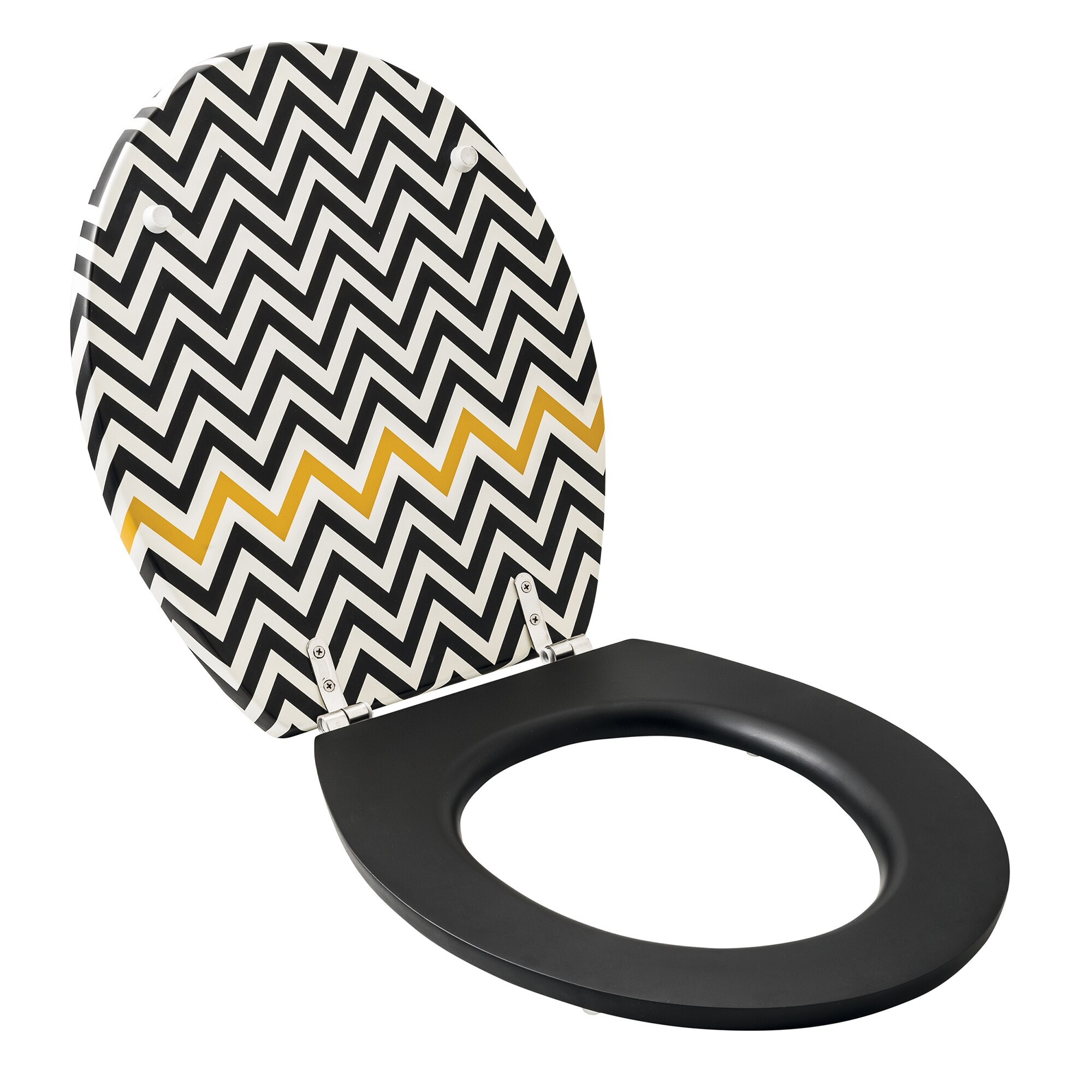 Capac WC Wirquin Line Toilet Seat Diplomat Yellow, cu balamale inox, MDF, 3.4 kg