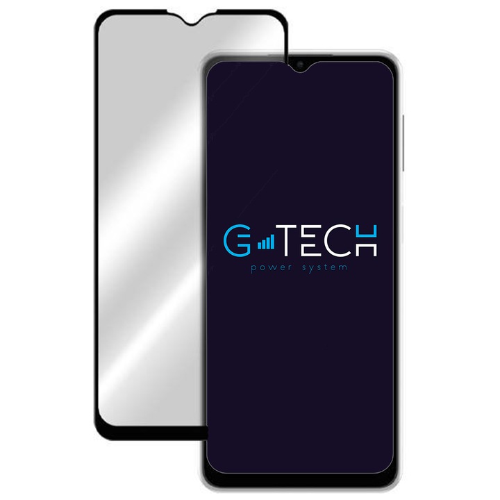 G-Tech филм, съвместим с Motorola Moto G8 Power Lite, Full Glue, Full Cover, HD Clarity, 6X Stronger Premium Glass, Black