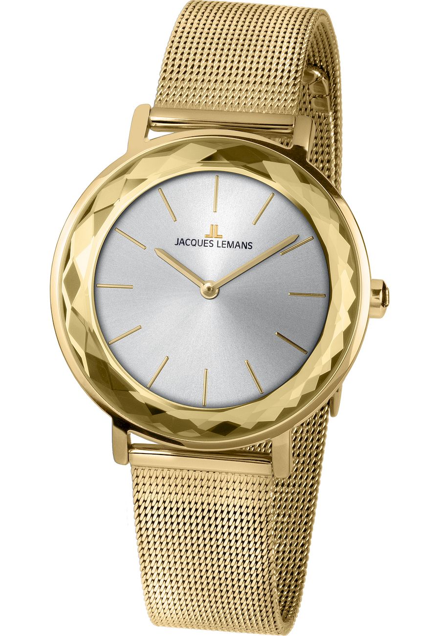Ceas dama, Jacques Lemans, 1-2054H, Otel inoxidabil, 37 mm, 5 ATM, Auriu