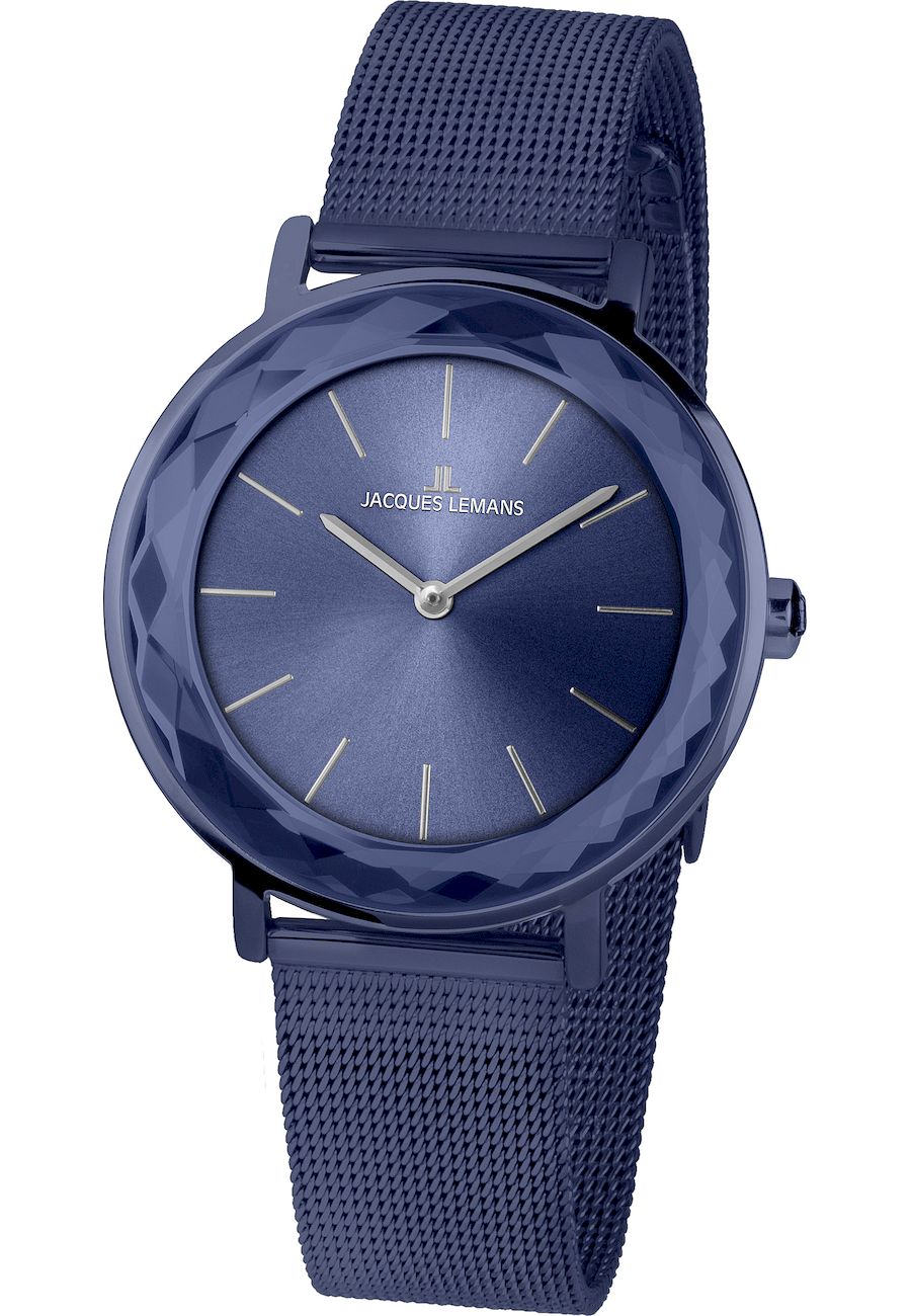 Ceas dama, Jacques Lemans, 1-2054J, Otel inoxidabil, 37 mm, 5 ATM, Bleumarin