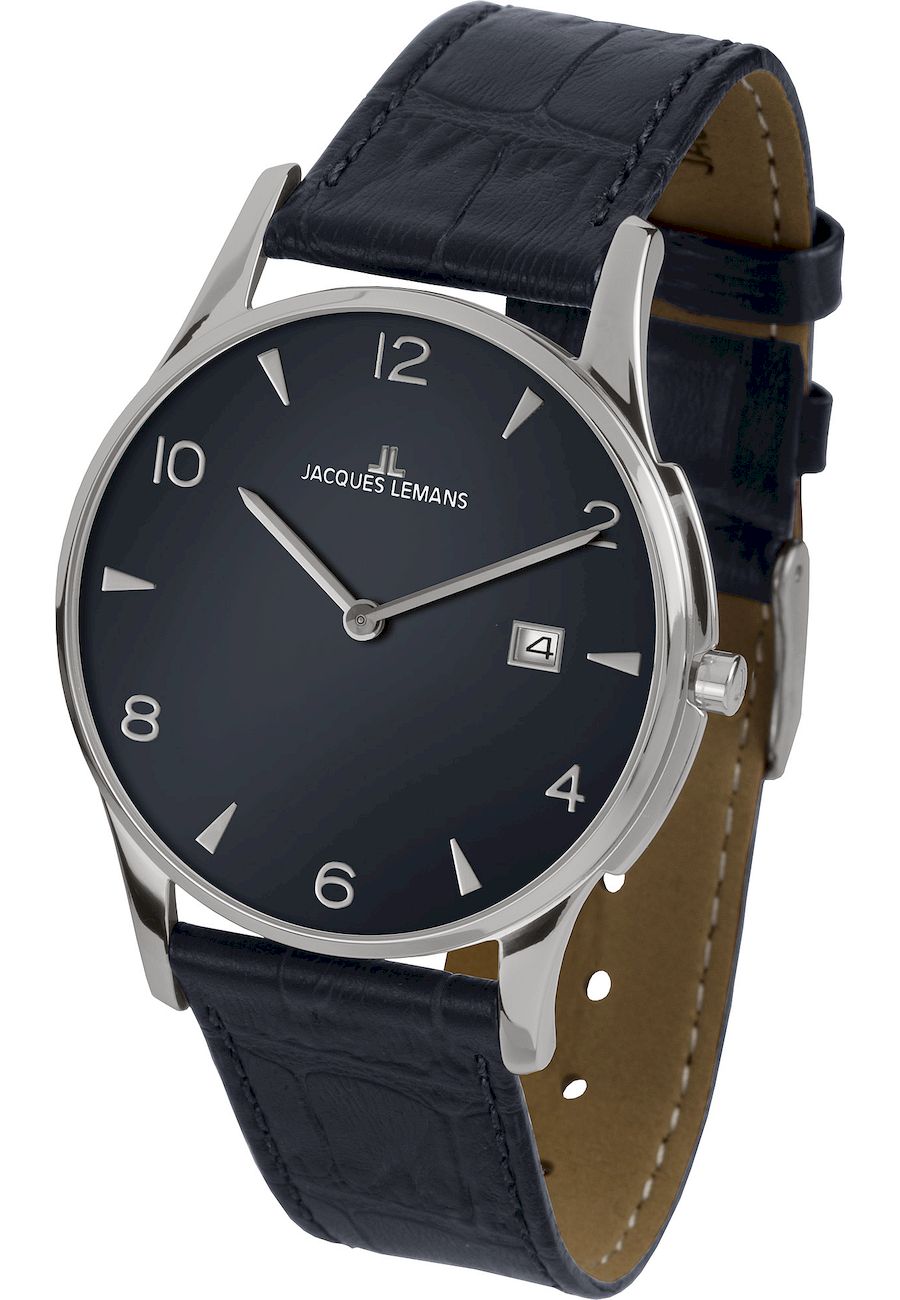 Ceas unisex Jacques-Lemans 1-1850ZC, Analog, Otel inoxidabil, 5 ATM, Albastru