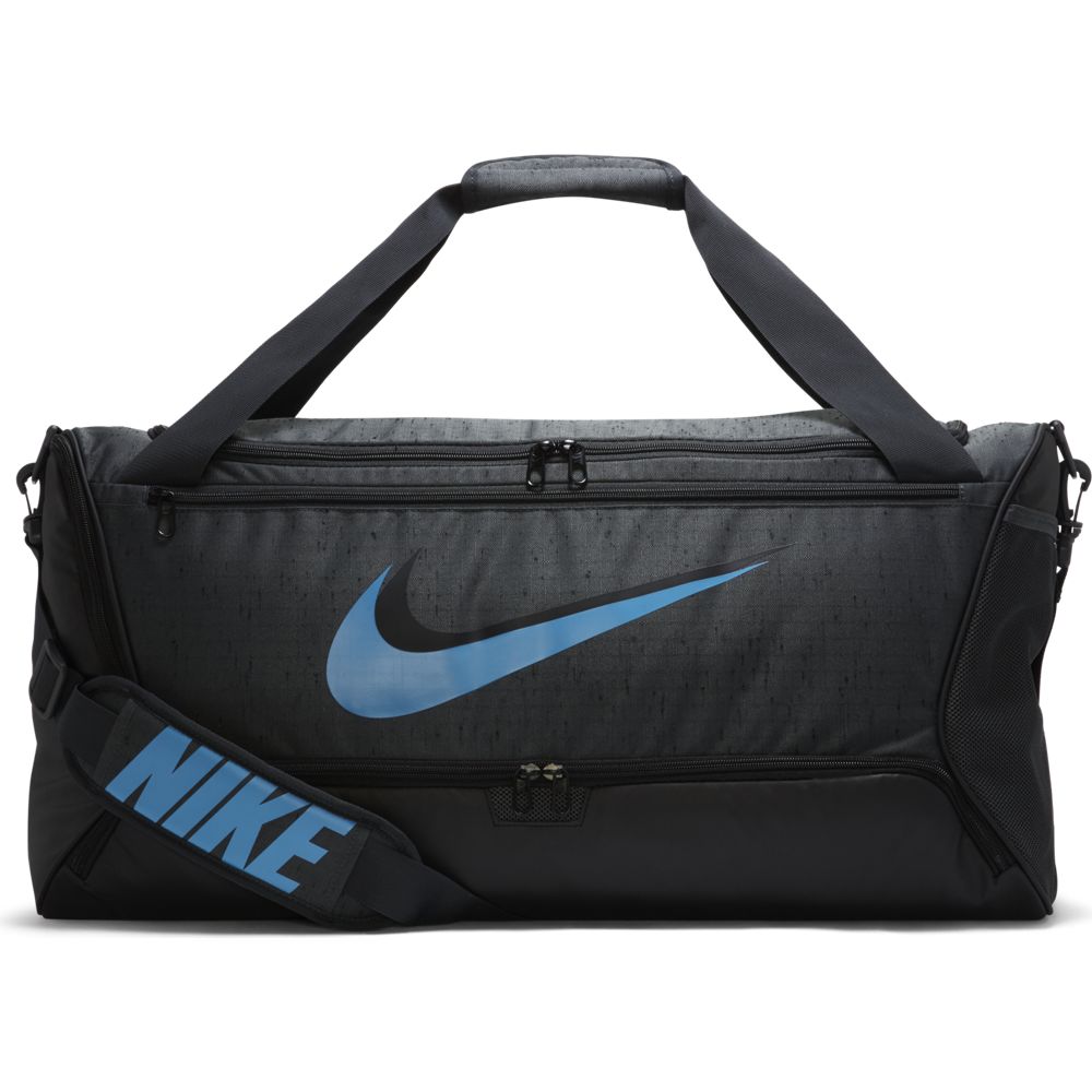 Geanta duffel Nike Brasilia M 9.0, Smoke Grey/Black/Coast 