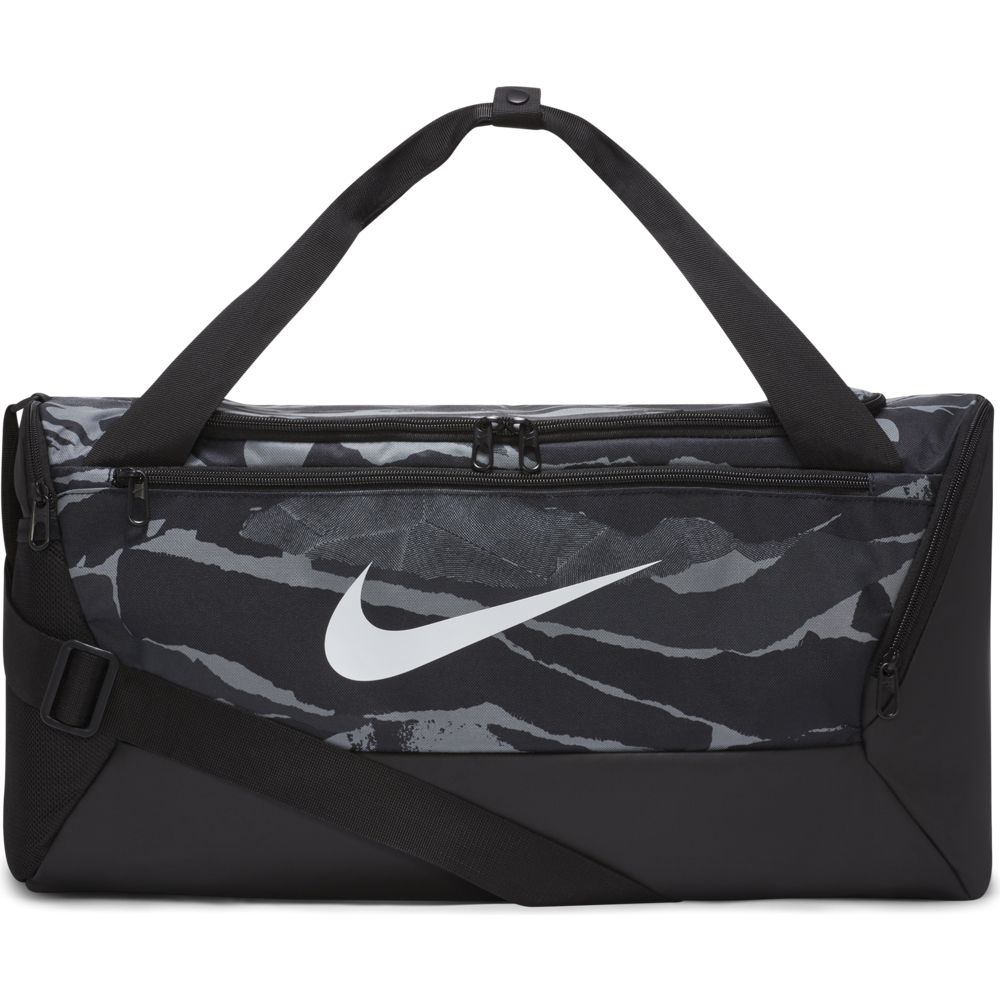 Geanta duffel Nike Brasilia S 9.0, Black/White AOP